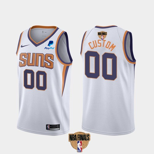 Men's Phoenix Suns Customized 2021 White NBA Finals Association Edition Stitched NBA Jersey